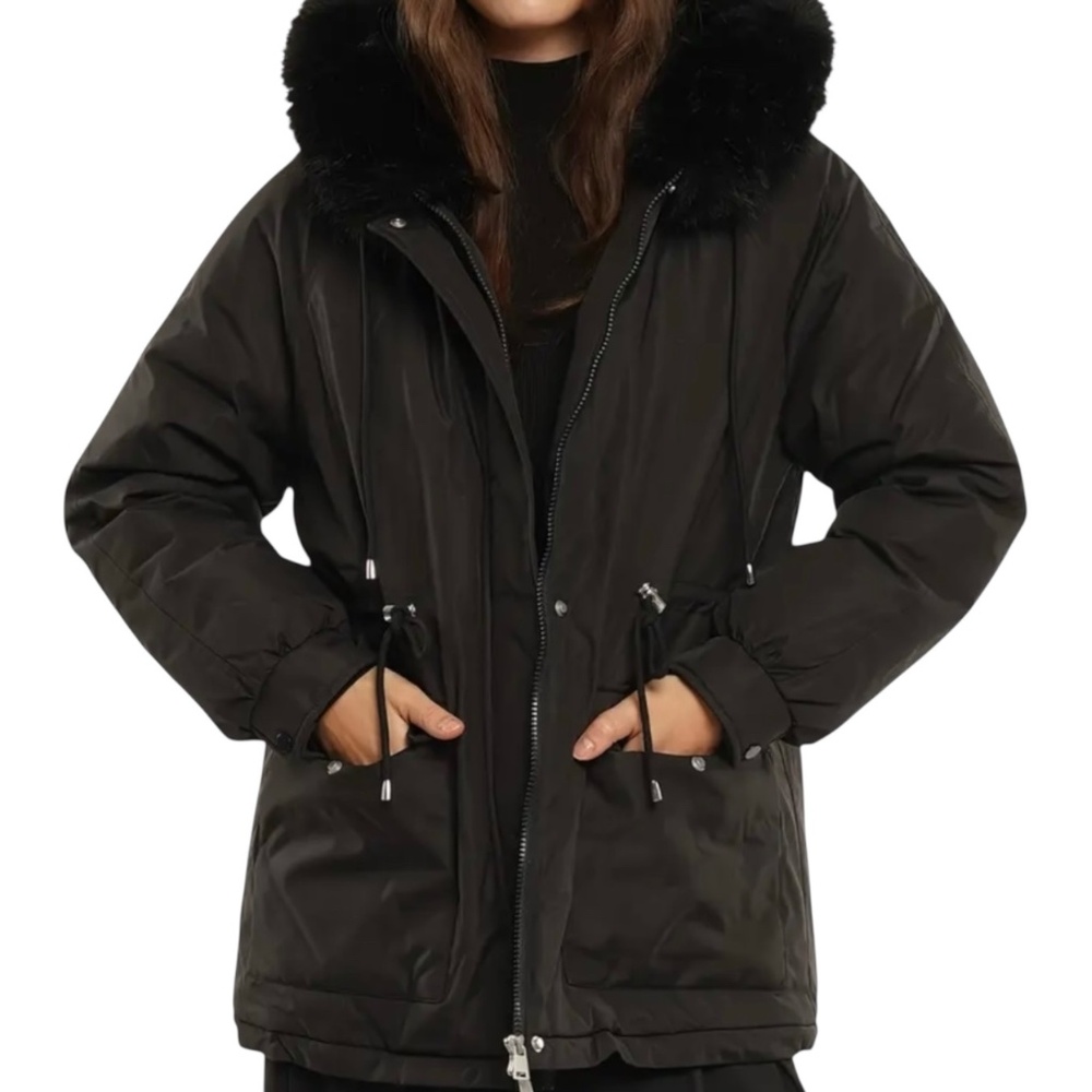 Puffit Faux Fur Mid-Length Hooded Drawstring Parka. NWT - Picture 13 of 14